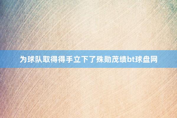 为球队取得得手立下了殊勋茂绩bt球盘网