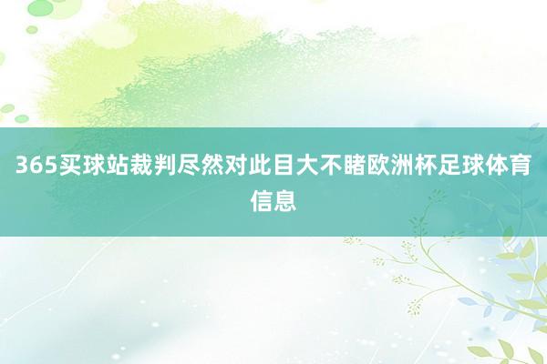 365买球站裁判尽然对此目大不睹欧洲杯足球体育信息