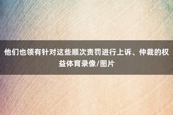 他们也领有针对这些顺次责罚进行上诉、仲裁的权益体育录像/图片