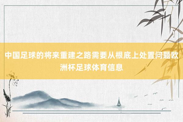 中国足球的将来重建之路需要从根底上处置问题欧洲杯足球体育信息