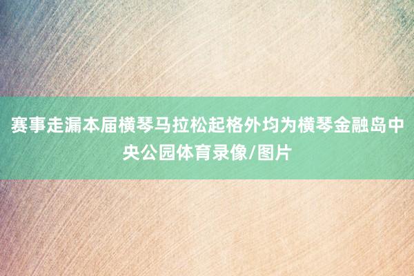 赛事走漏本届横琴马拉松起格外均为横琴金融岛中央公园体育录像/图片
