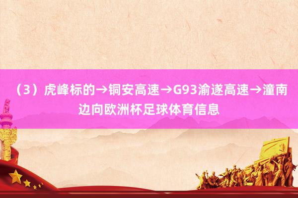 （3）虎峰标的→铜安高速→G93渝遂高速→潼南边向欧洲杯足球体育信息