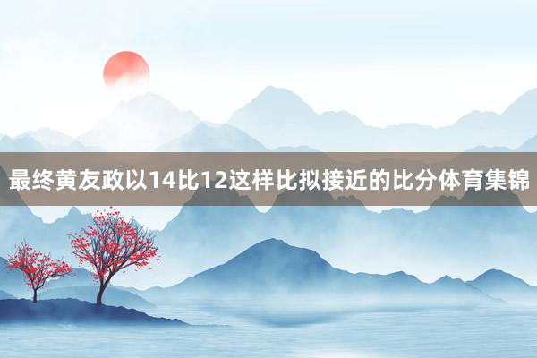最终黄友政以14比12这样比拟接近的比分体育集锦
