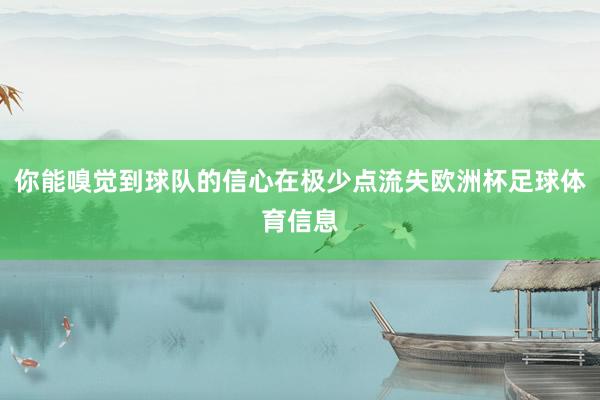 你能嗅觉到球队的信心在极少点流失欧洲杯足球体育信息