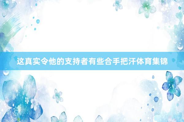 这真实令他的支持者有些合手把汗体育集锦