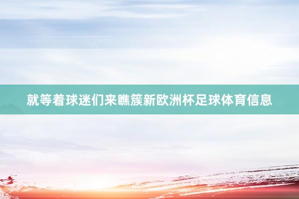 就等着球迷们来瞧簇新欧洲杯足球体育信息