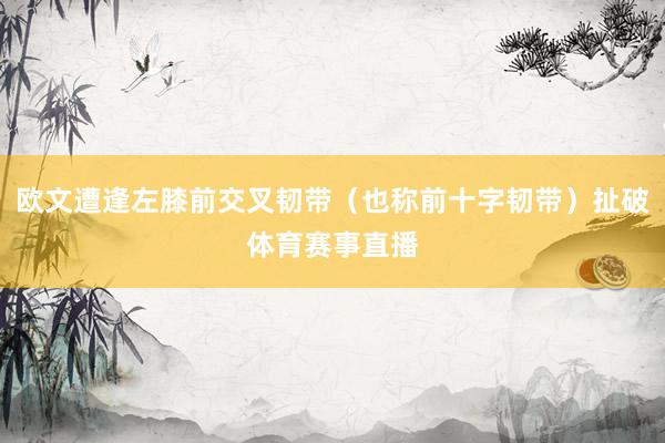 欧文遭逢左膝前交叉韧带（也称前十字韧带）扯破体育赛事直播