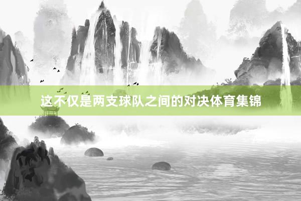 这不仅是两支球队之间的对决体育集锦